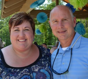 Lake Lanier Convention & Visitors Bureau President Stacey Dickson and Hall County Commissioner Billy Powell at the 2014 Lake Lanier Convention & Visitors Bureau Annual Meeting ~~ Photograph by Robert Sutherland