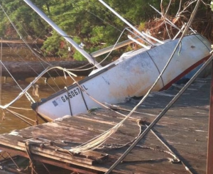 This formerly new sailboat is being offered to a good home for free.